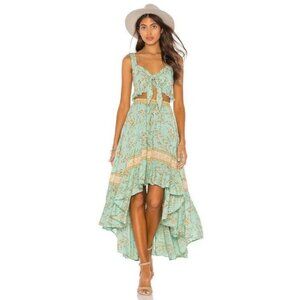 Spell‎ Gypsy  Maisie Vintage Turquoise Top High low Skirt Set Size Small